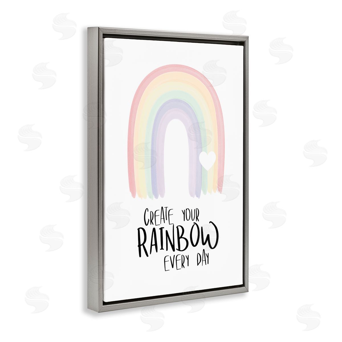 Martina Pavlova Create Your Rainbow Gray Floating Frame Canvas Wall Art Print