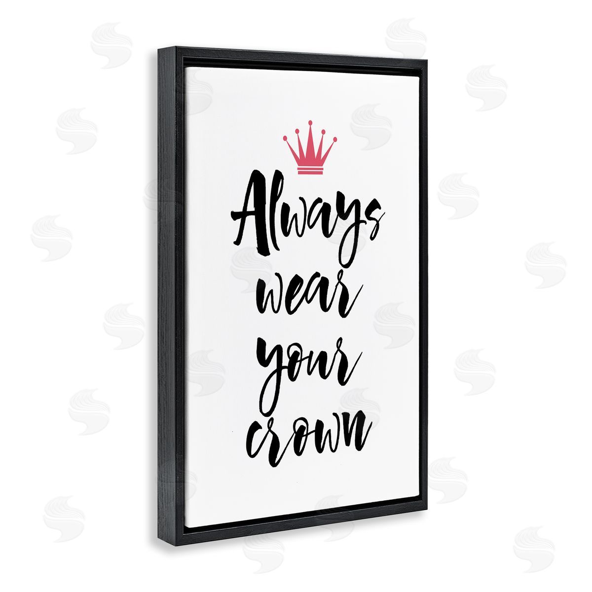 Martina Pavlova Always Wear Your Crown Black Floating Frame Canvas Wall Art Print