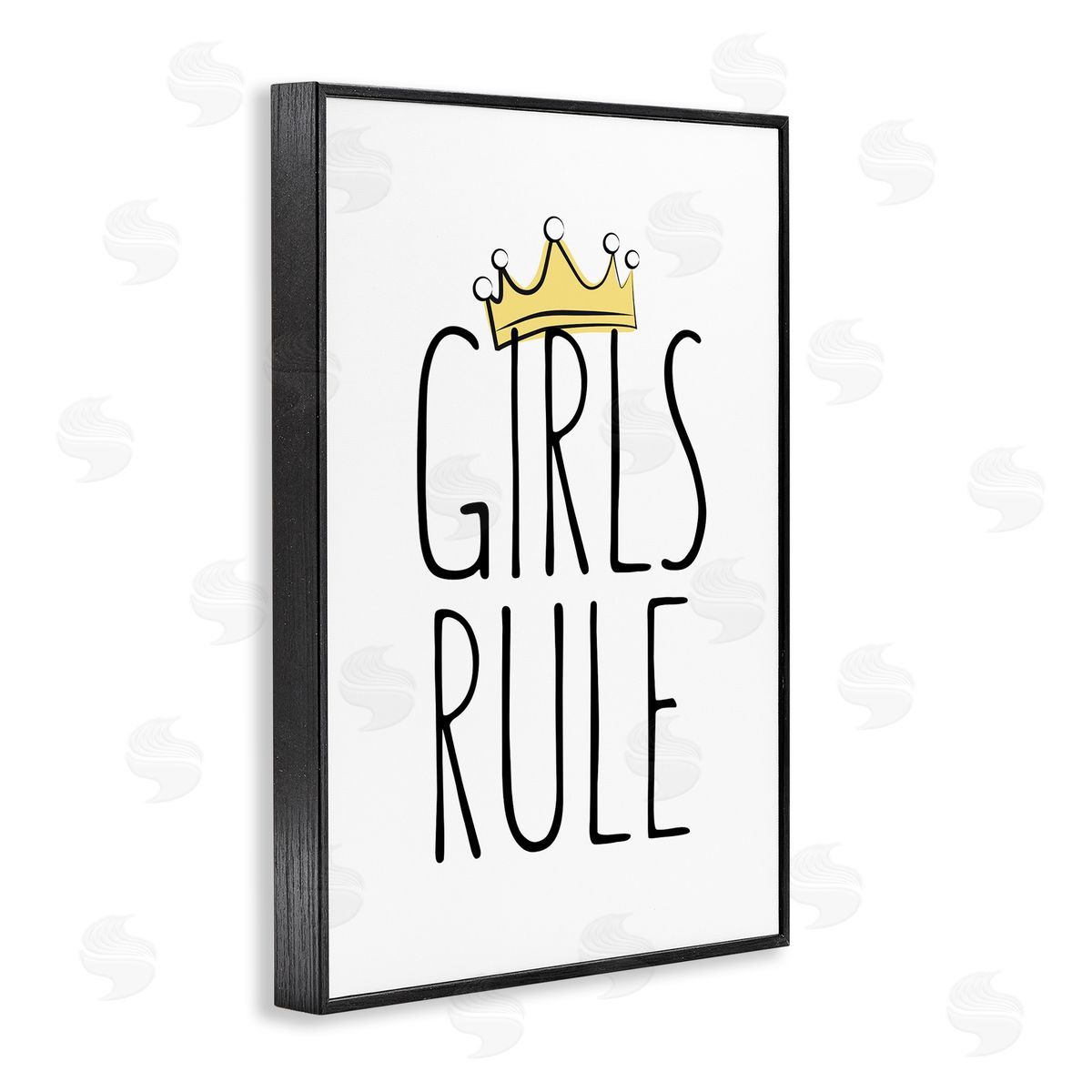Martina Pavlova Girls Rule with Crown Black Framed Giclee Wall Art Print