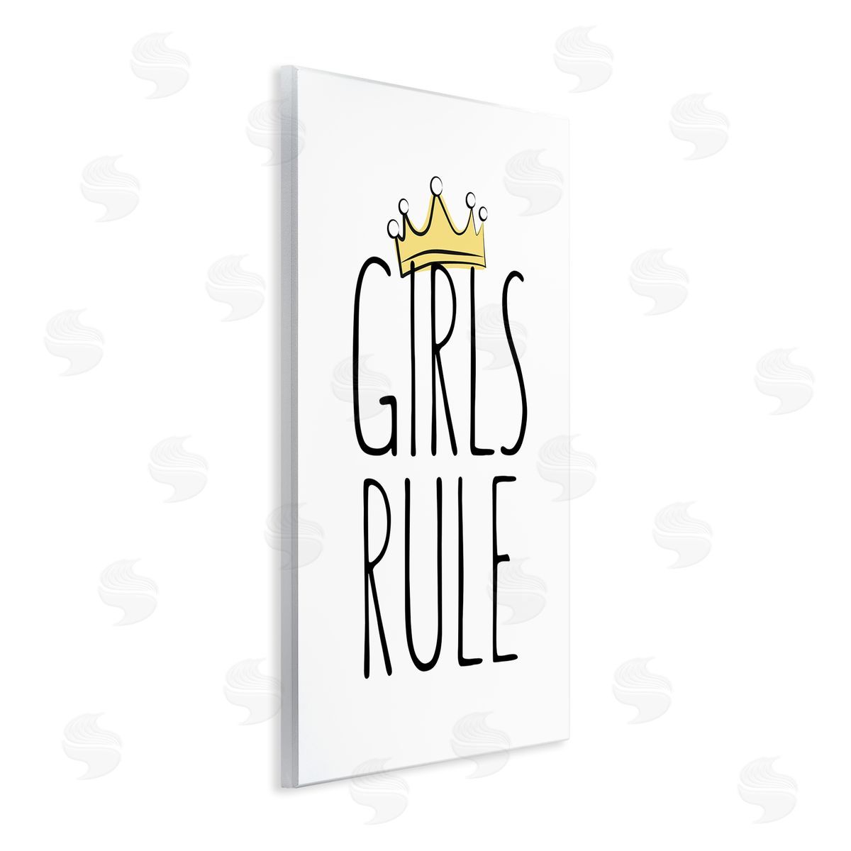 Martina Pavlova Girls Rule with Crown Wooden Wall Plaque Art Print
