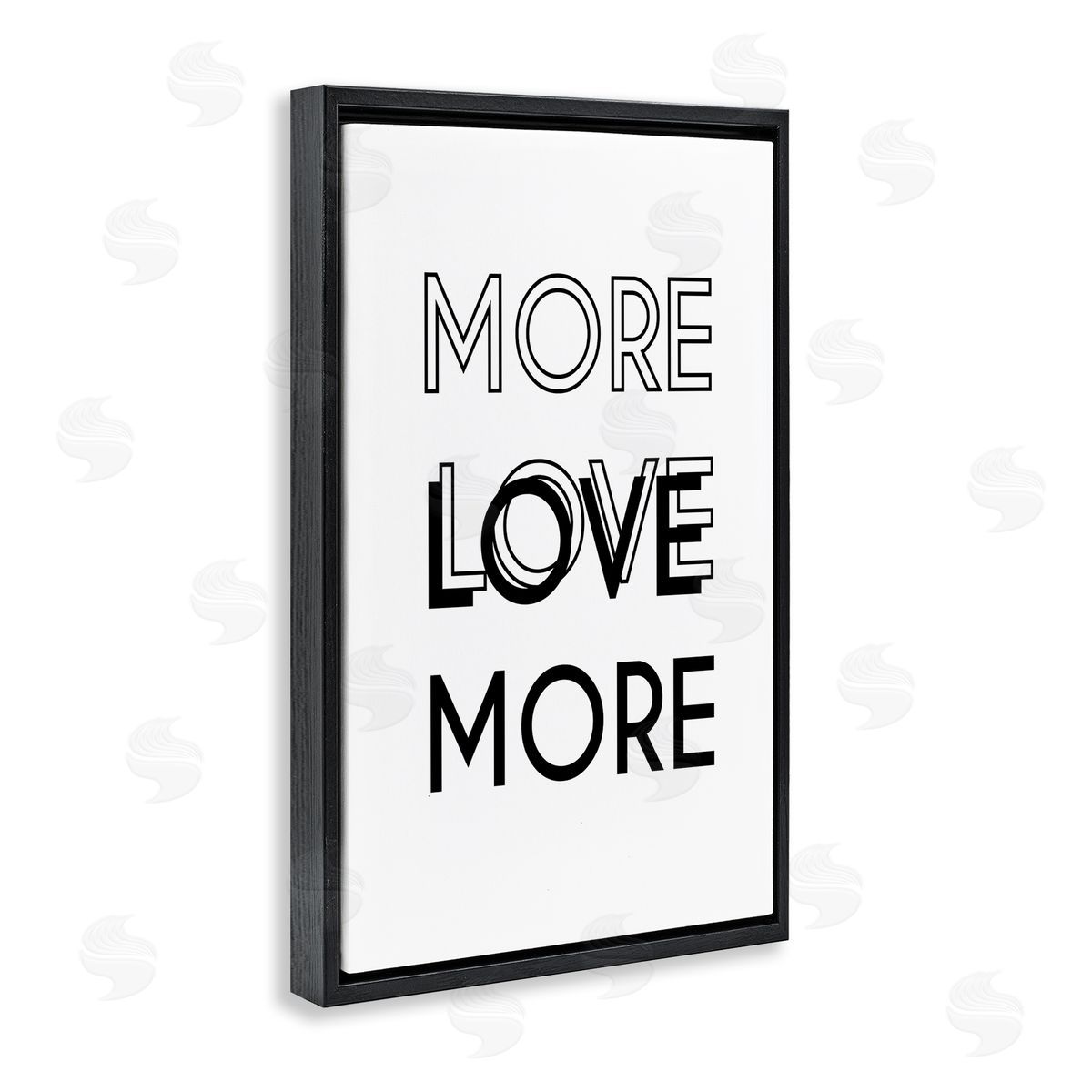 Martina Pavlova More Love Typography Black Floating Frame Canvas Wall Art Print