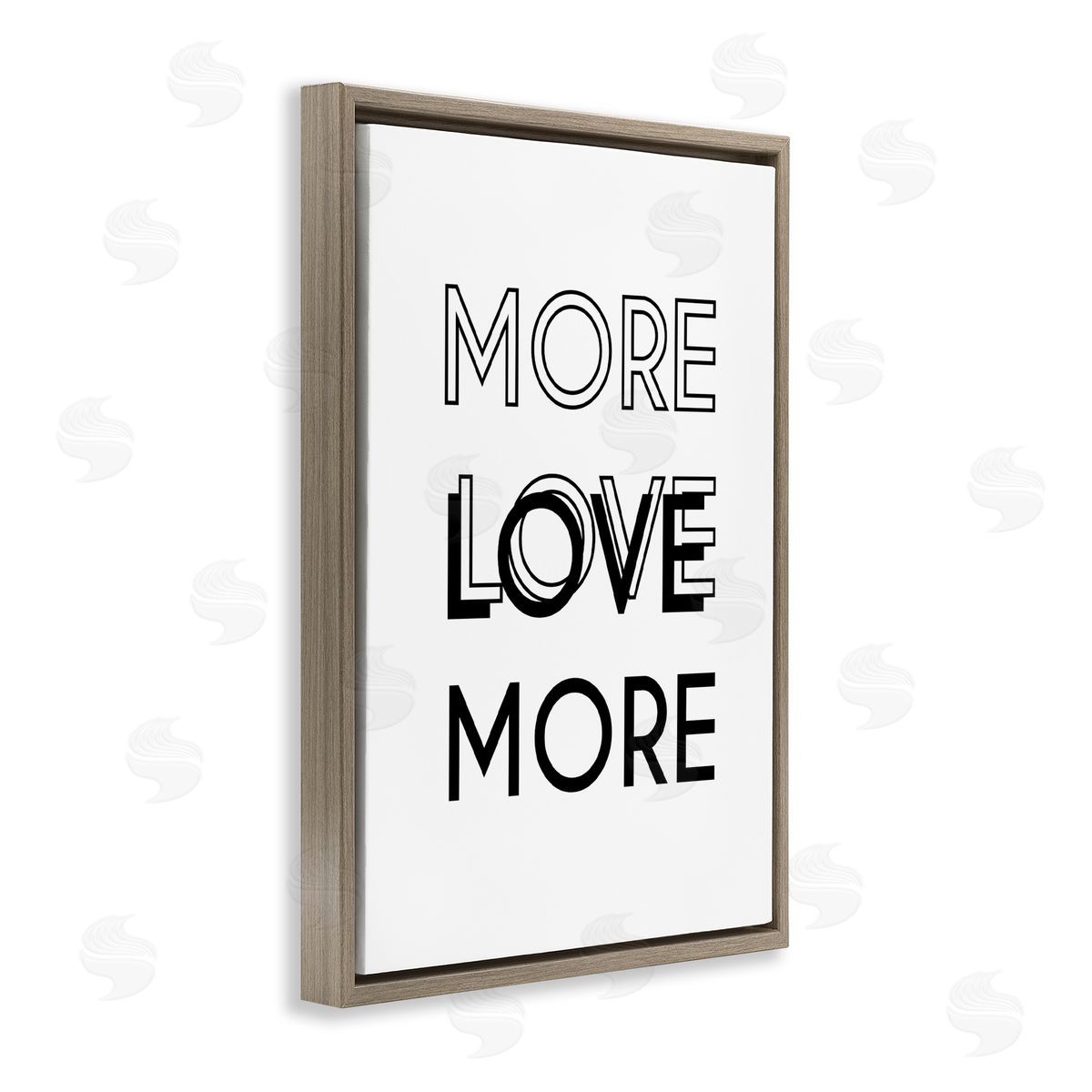 Martina Pavlova More Love Typography Brown Floating Frame Canvas Wall Art Print