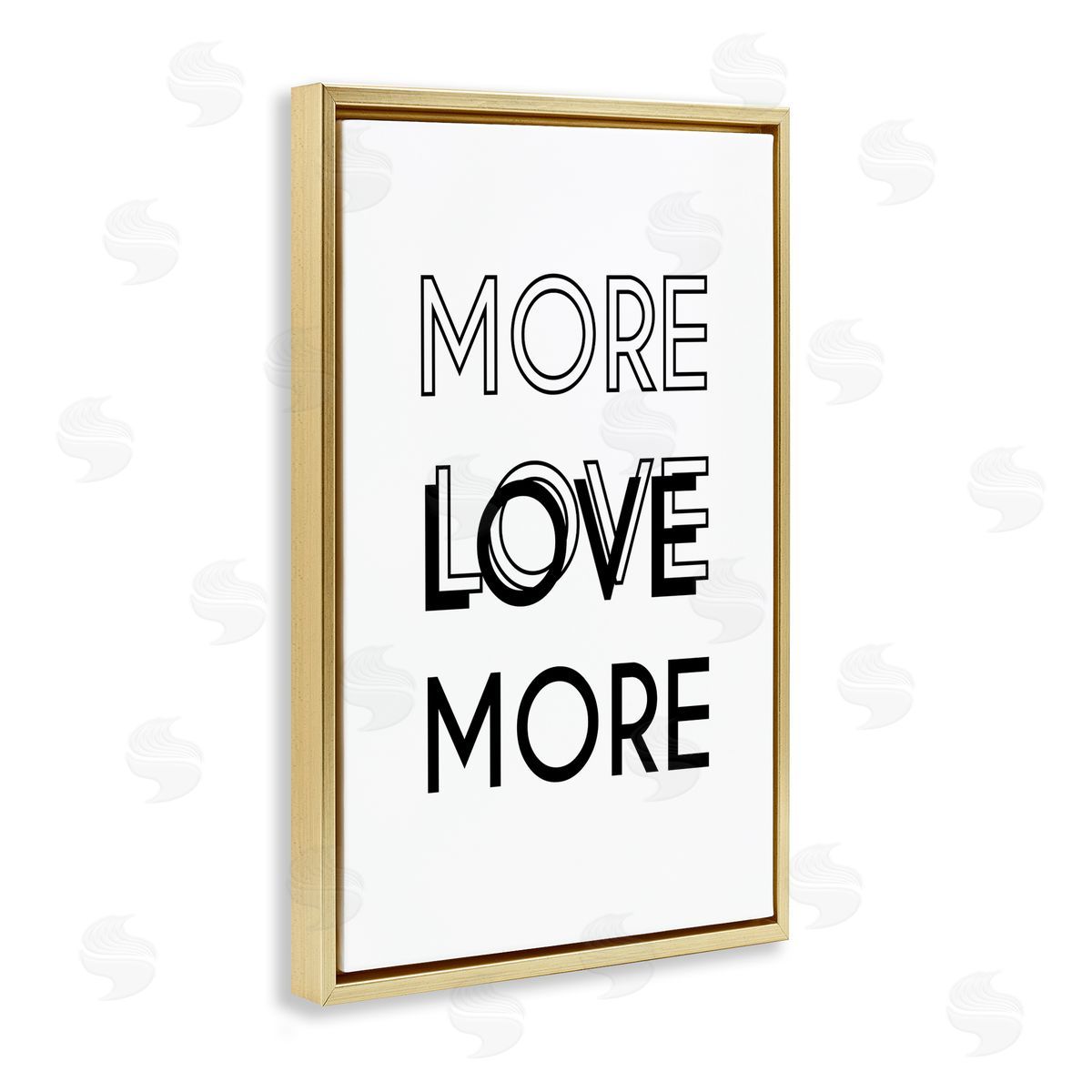 Martina Pavlova More Love Typography Gold Floating Frame Canvas Wall Art Print