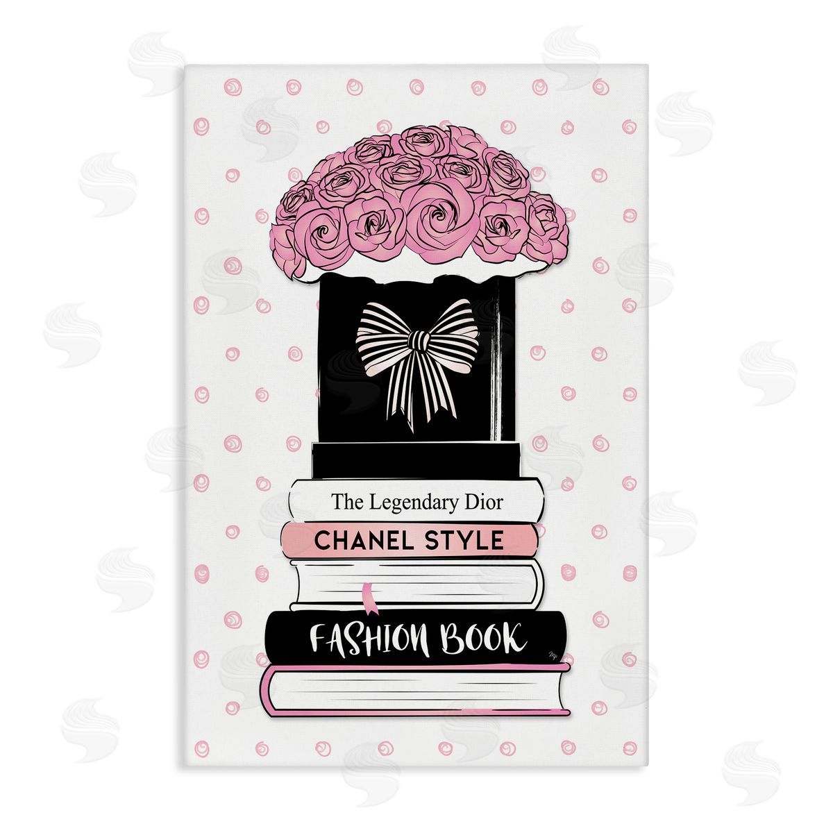 Martina Pavlova Roses & Fashion Books Canvas Wall Art Print