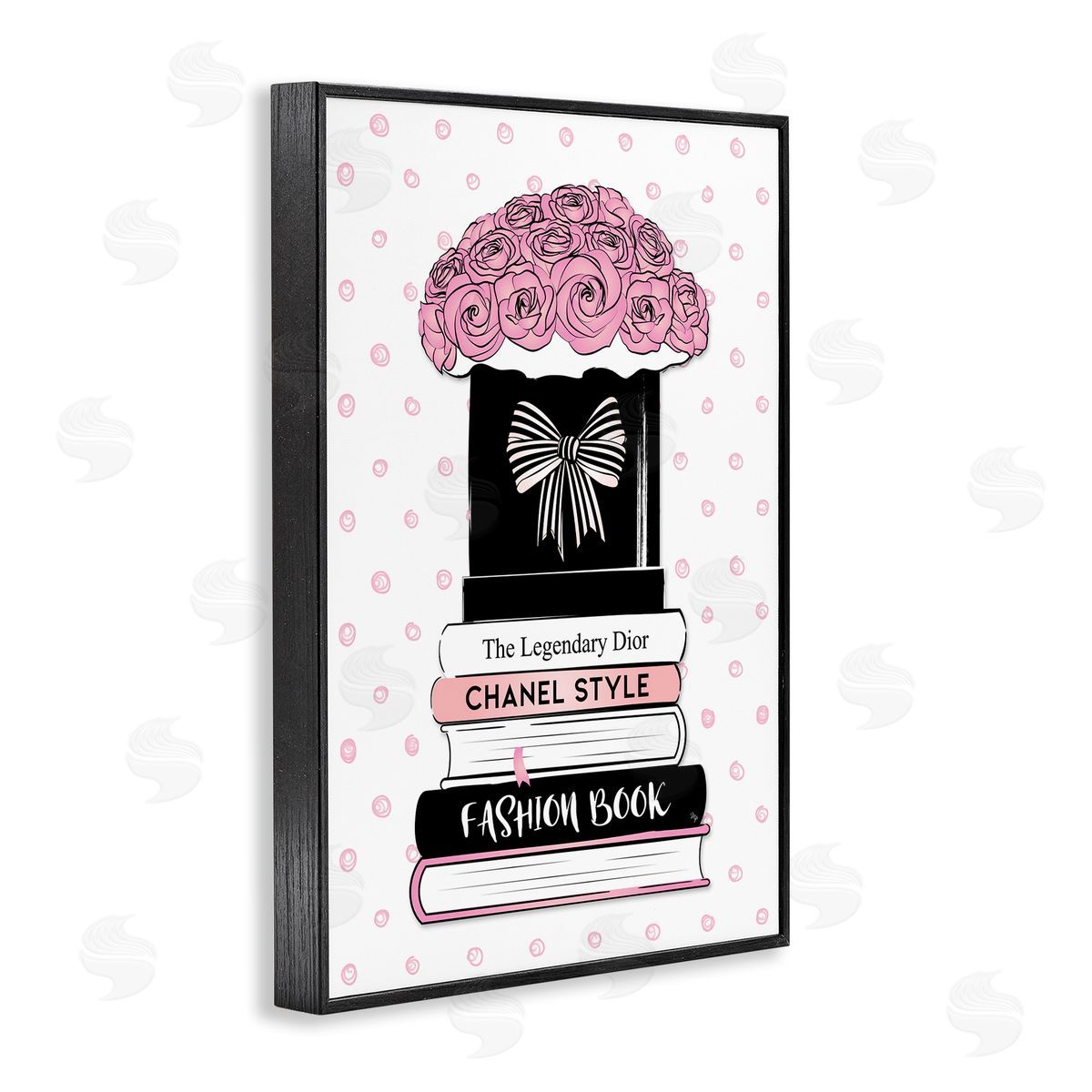 Martina Pavlova Roses & Fashion Books Black Framed Giclee Wall Art Print