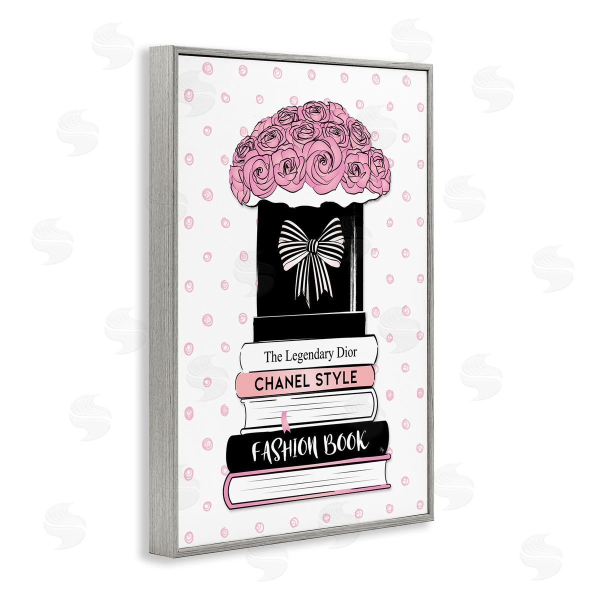 Martina Pavlova Roses & Fashion Books Gray Framed Giclee Wall Art Print