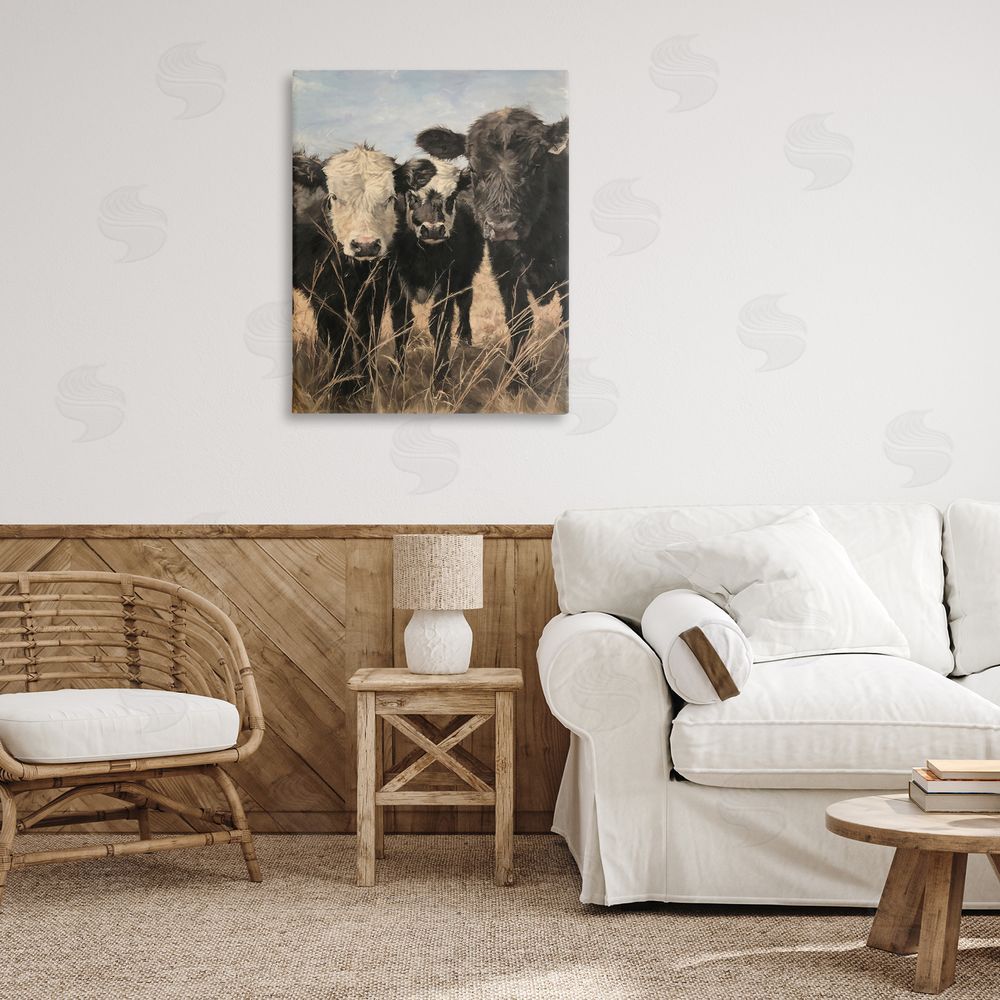 Carla D'aguanno All In Cow Family Canvas Wall Art Print in Room