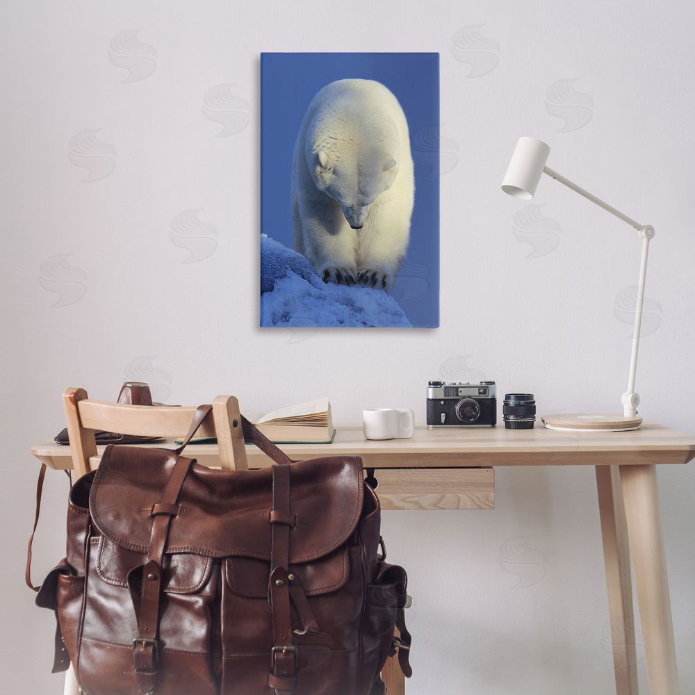 Shane Lamb Contemplation Polar Bear Canvas Wall Art Print in Room