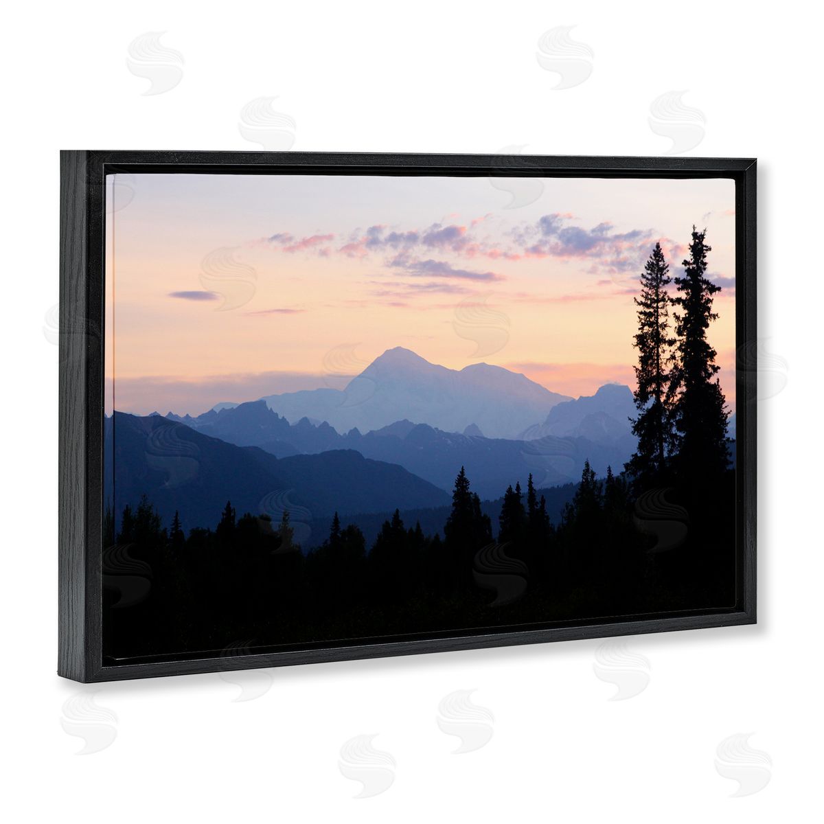 Shane Lamb Midnight On Mountain Black Floating Frame Canvas Wall Art Print