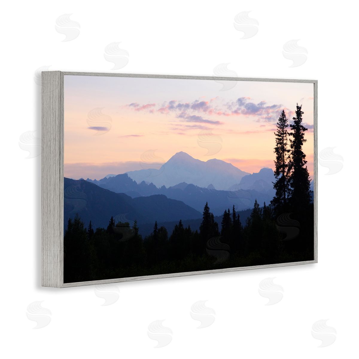 Shane Lamb Midnight On Mountain Gray Framed Giclee Wall Art Print