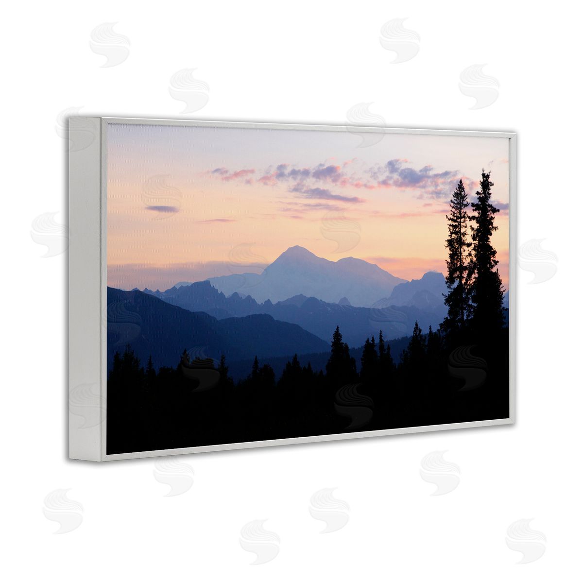 Shane Lamb Midnight On Mountain White Framed Giclee Wall Art Print
