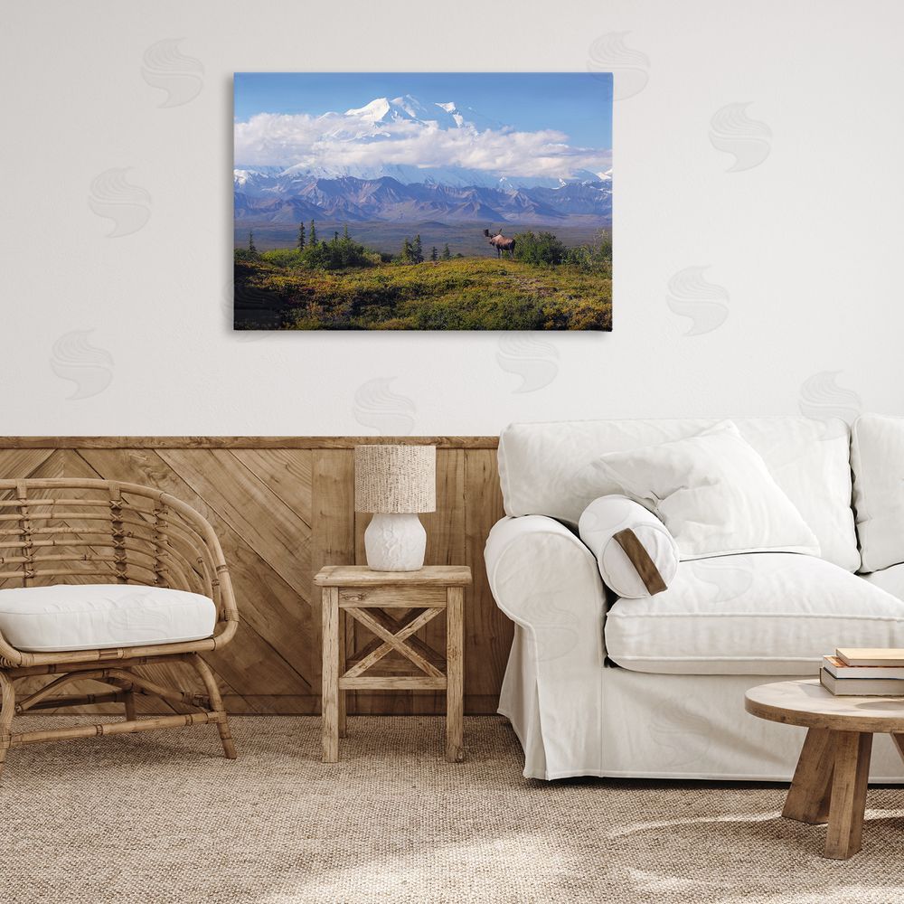Shane Lamb Mountain Majesty Moose Canvas Wall Art Print in Room