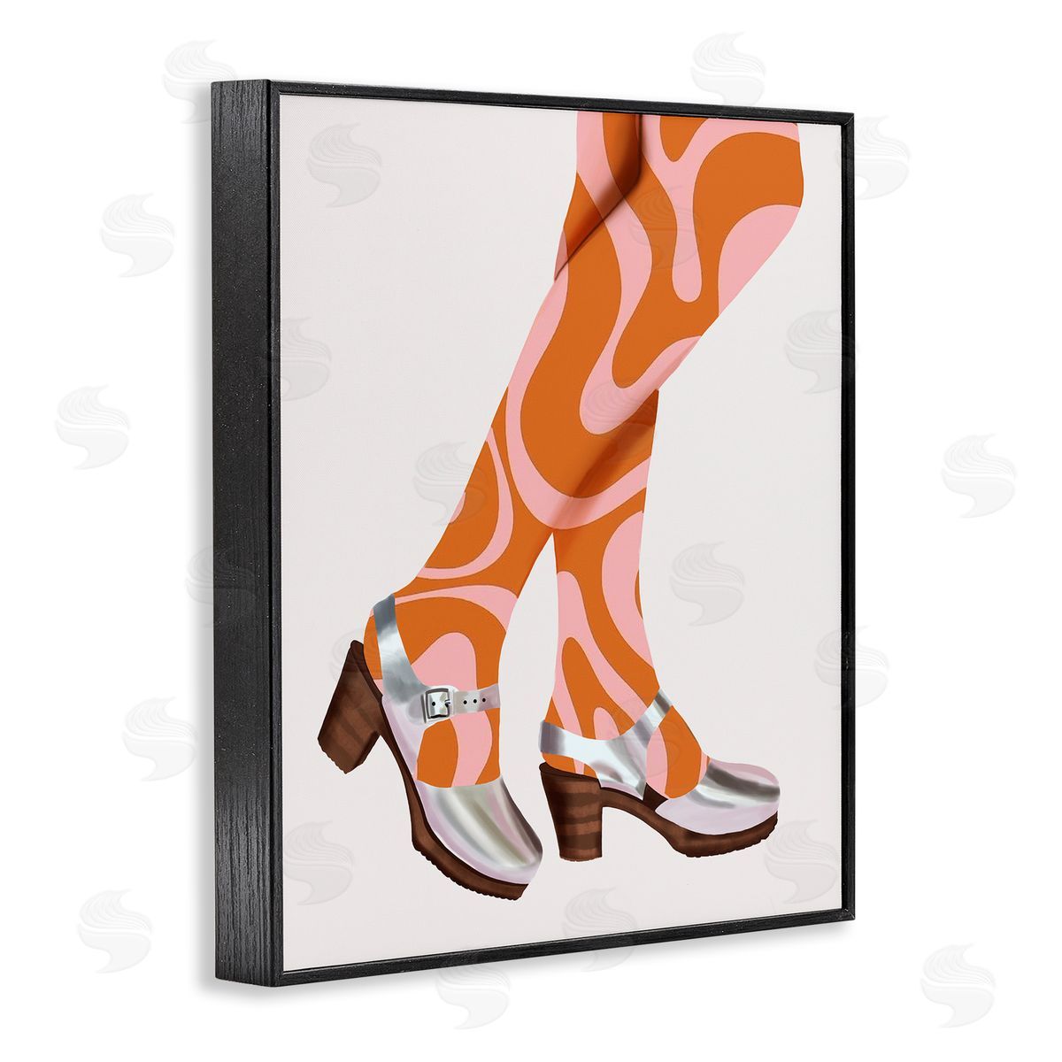Saba Rauf Groovy Fashion Legs Black Framed Giclee Wall Art Print