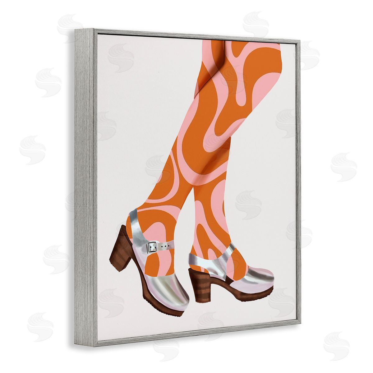 Saba Rauf Groovy Fashion Legs Gray Framed Giclee Wall Art Print