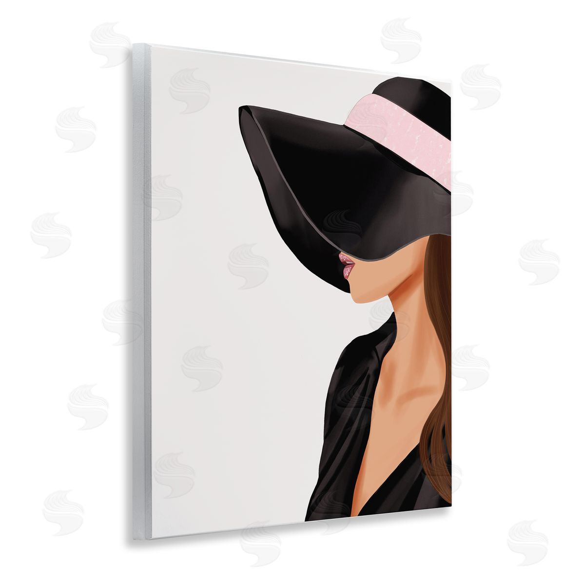 Saba Rauf Shaded Woman Large Hat Wooden Wall Plaque Art Print