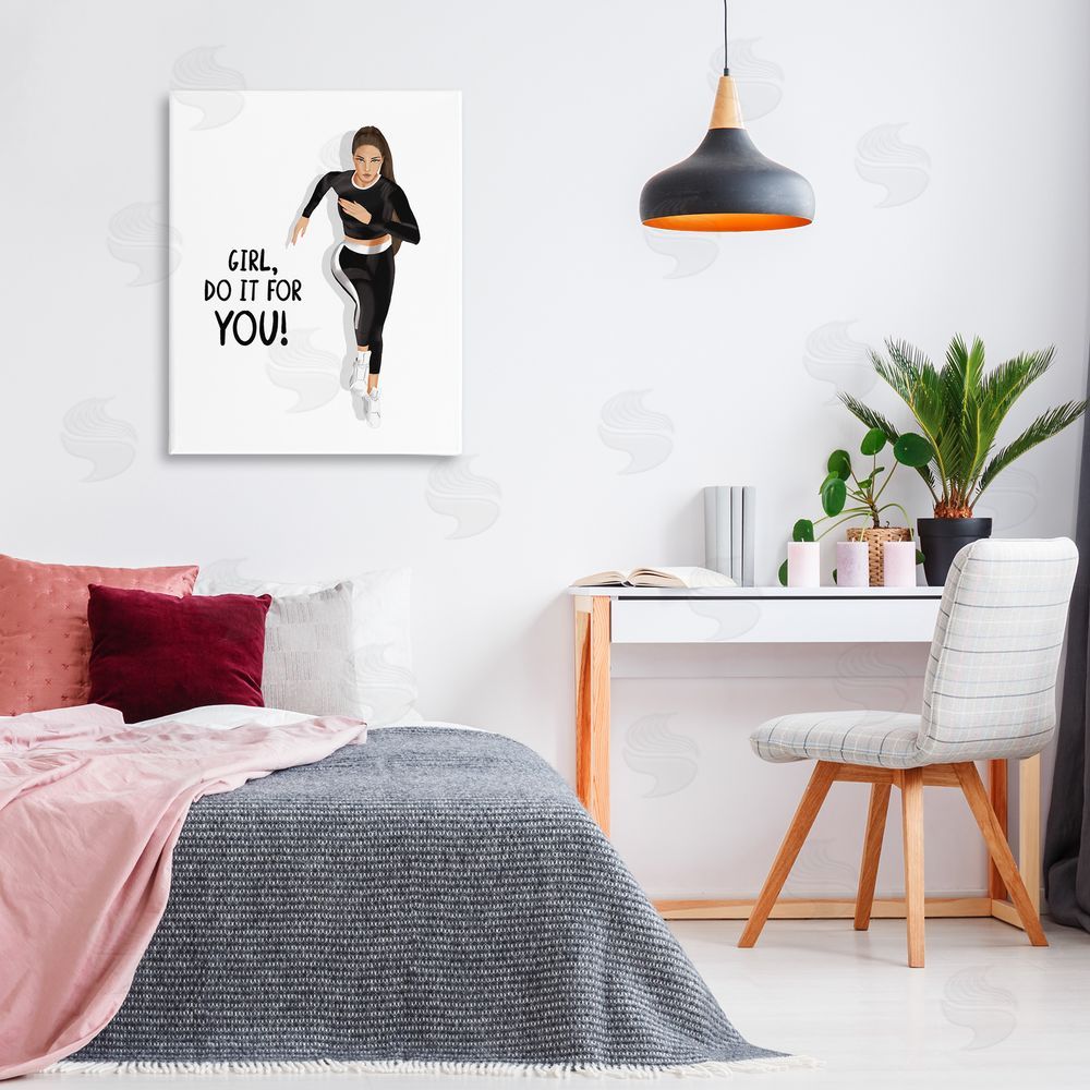 Saba Rauf Do It For You Girl Canvas Wall Art Print in Room