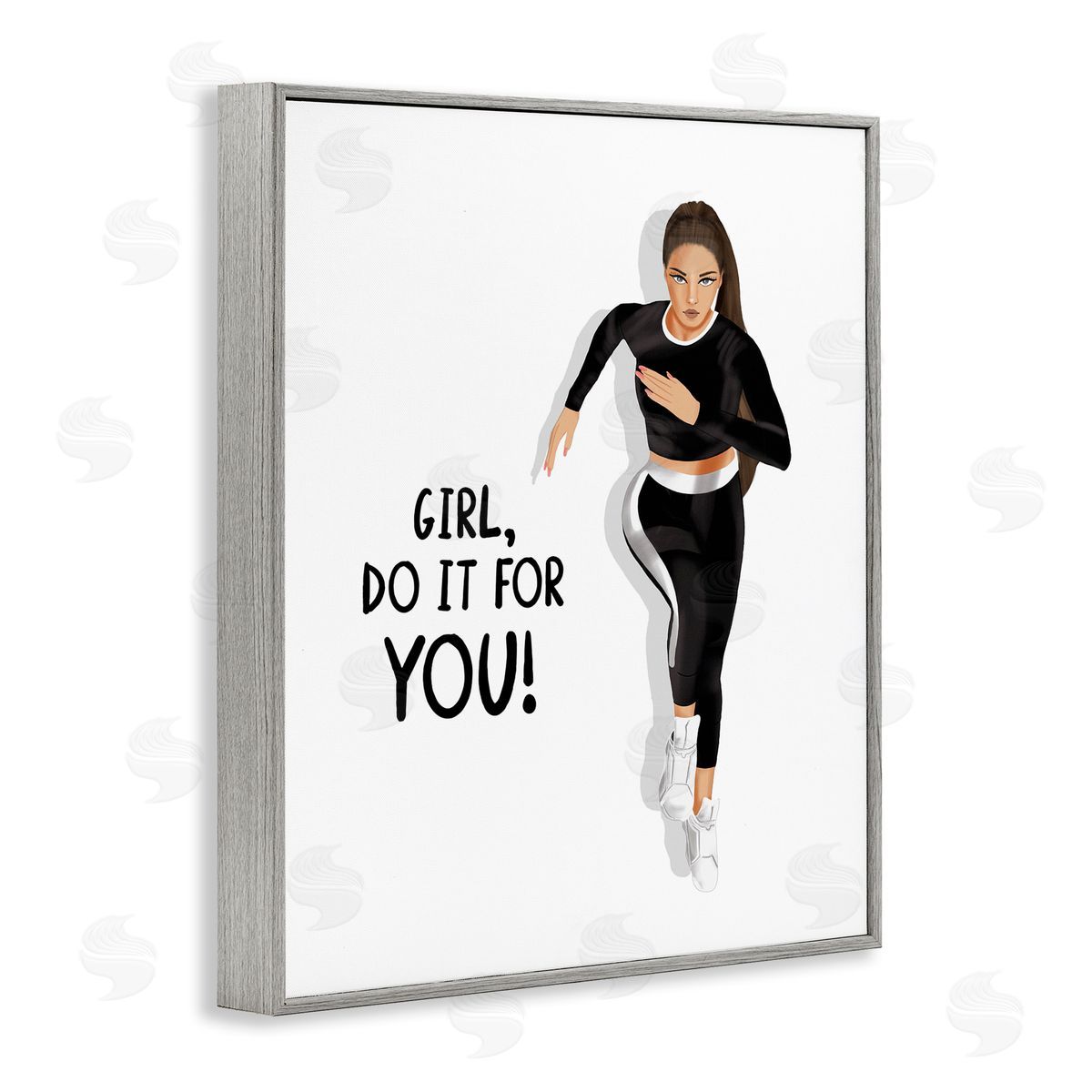 Saba Rauf Do It For You Girl Gray Framed Giclee Wall Art Print