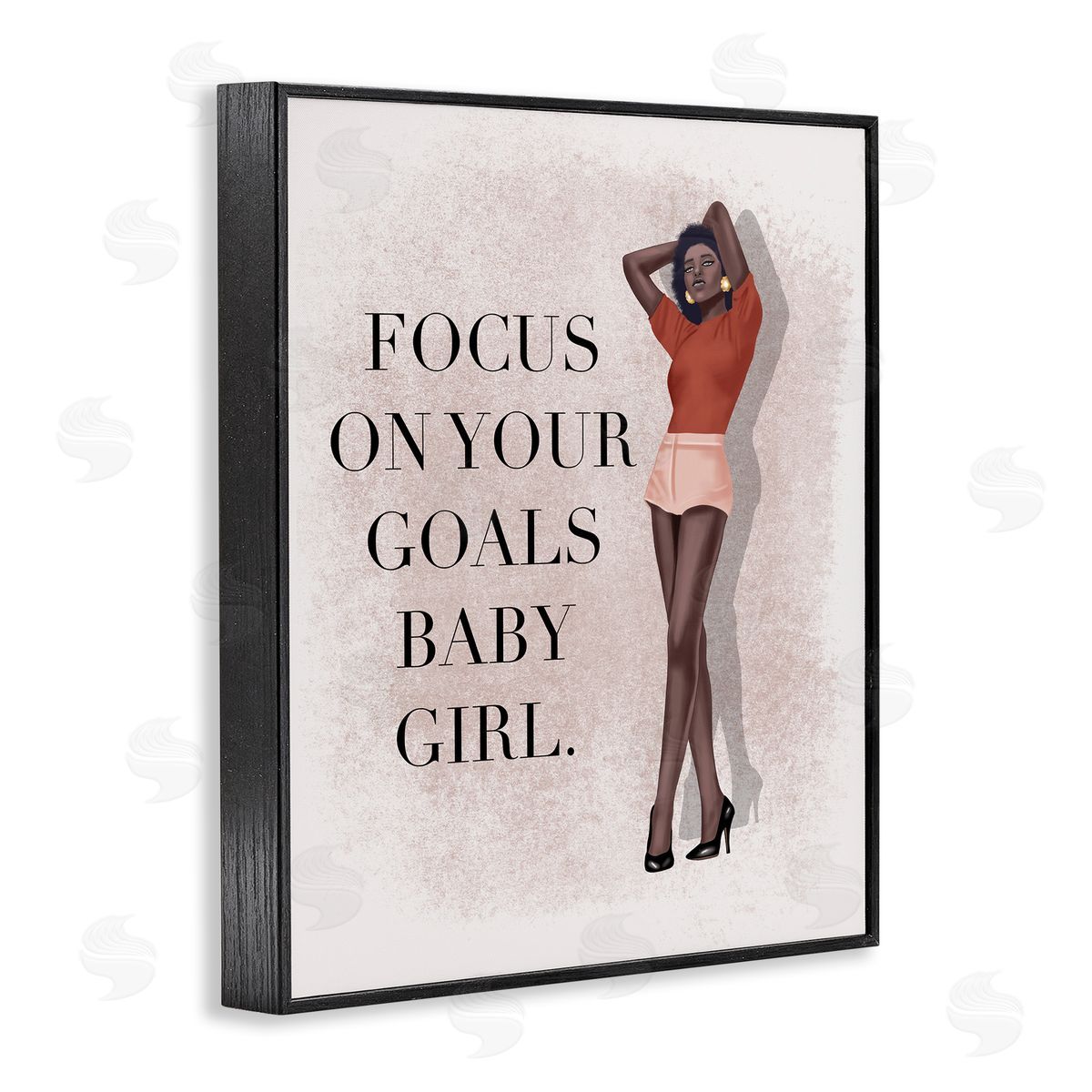 Saba Rauf Focus On Goals Girl Black Framed Giclee Wall Art Print