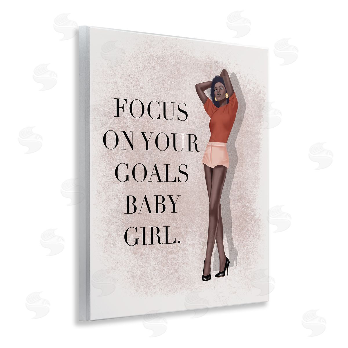 Saba Rauf Focus On Goals Girl Wooden Wall Plaque Art Print