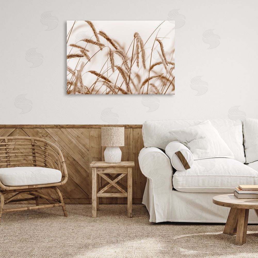Nancy Crowell Windswept Wheat Sprigs Canvas Wall Art Print in Room