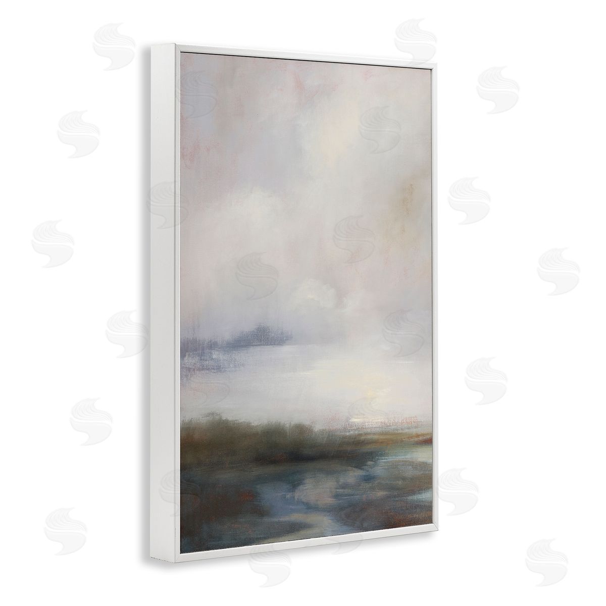 Simon Addyman Foggy Grey Landscape White Framed Giclee Wall Art Print