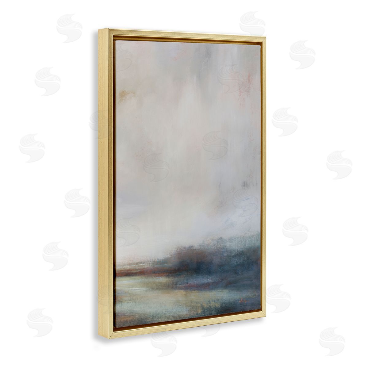 Simon Addyman Misty Grey Landscape Gold Floating Frame Canvas Wall Art Print