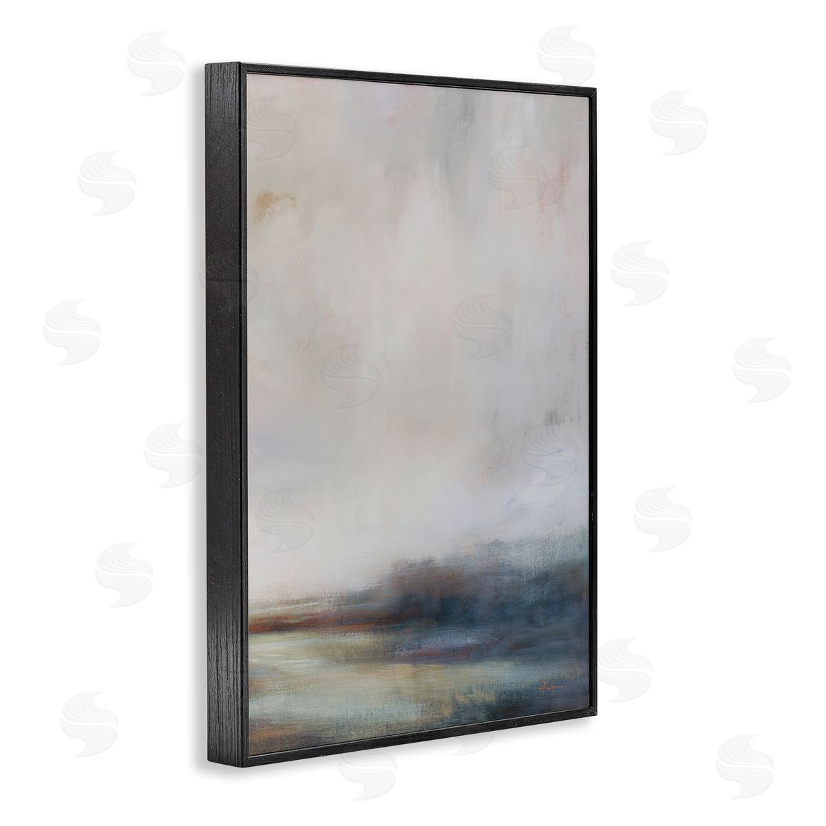 Simon Addyman Misty Grey Landscape Black Framed Giclee Wall Art Print