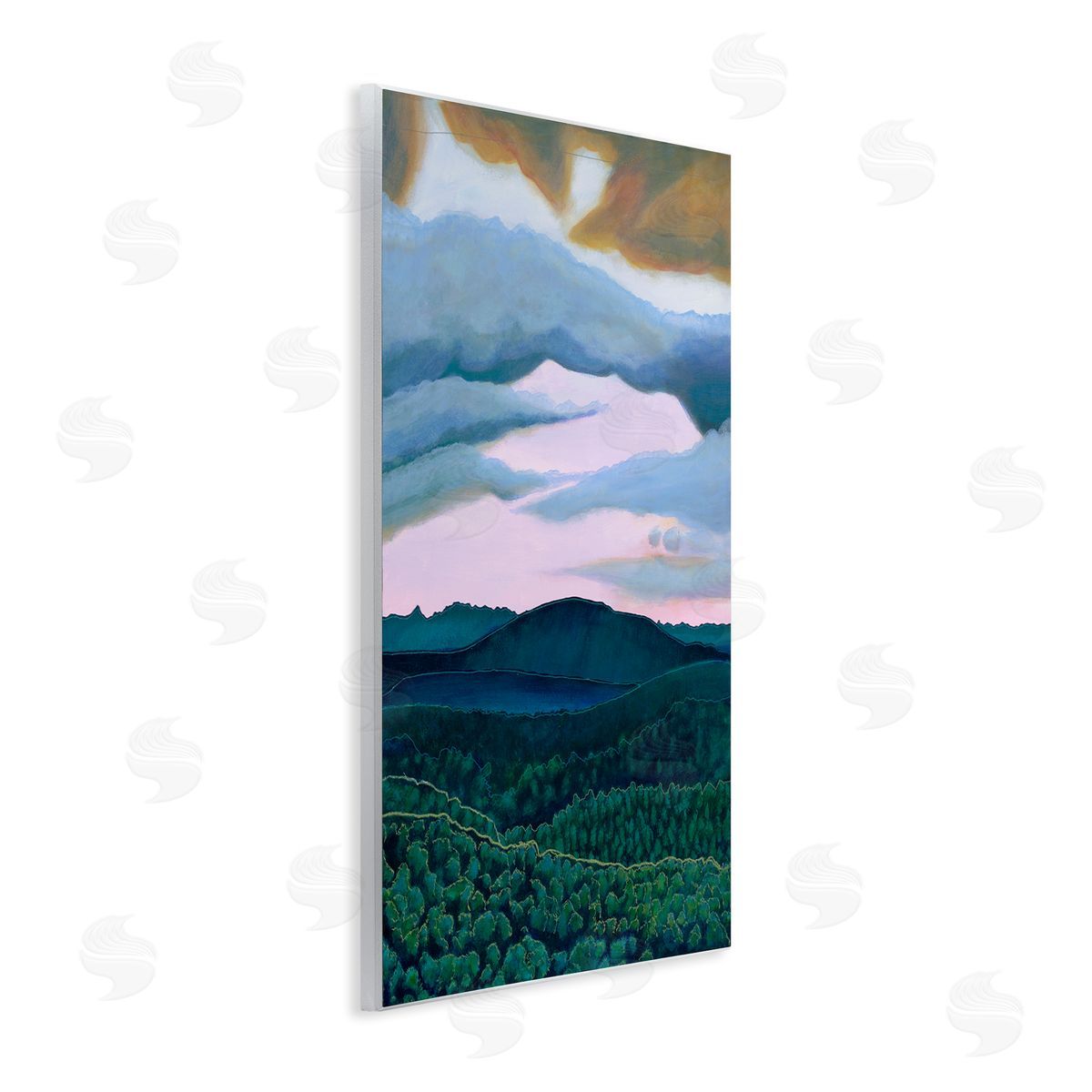 Sara Everett Mountain Forests From Above Wooden Wall Plaque Art Print