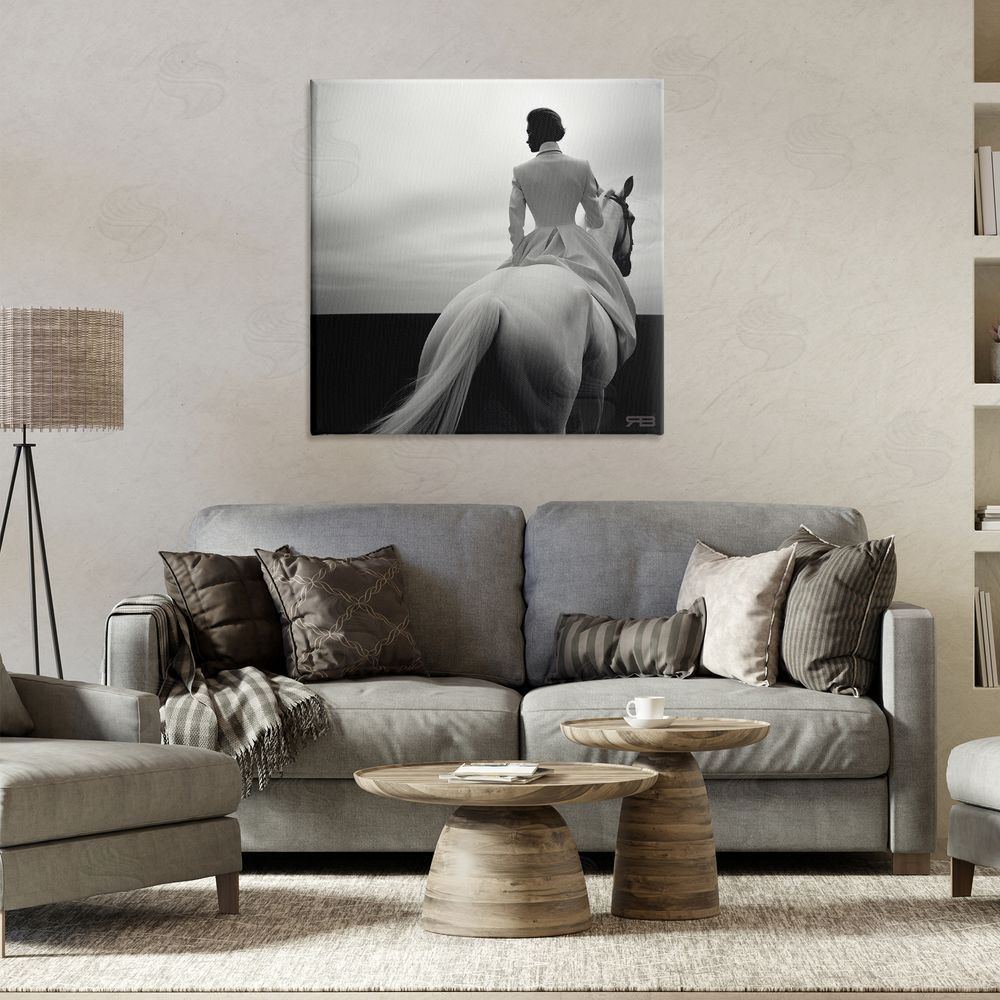 RB Riding Horse into Horizon Canvas Wall Art Print in Room