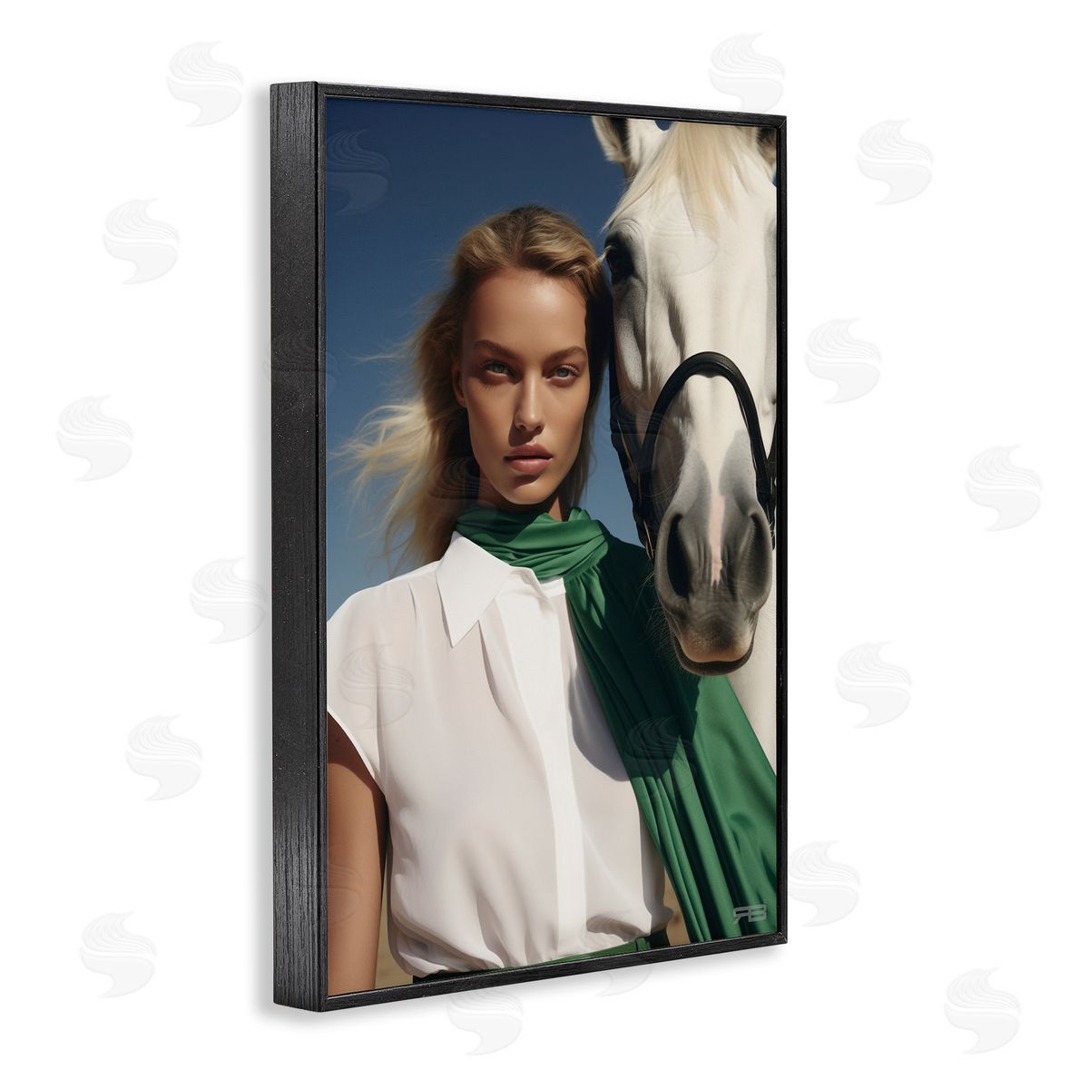 RB Horse & Girl Friendship Black Framed Giclee Wall Art Print