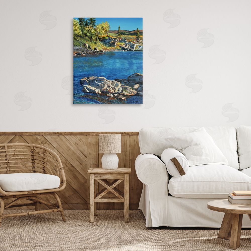 Andrew Kiss Rocky River Landscape Canvas Wall Art Print in Room