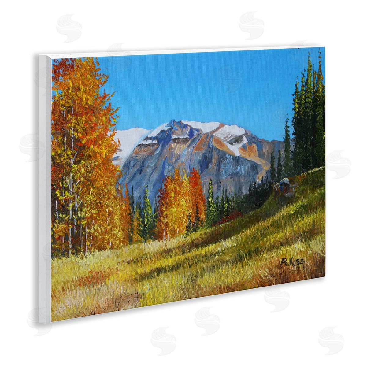Andrew Kiss Autumnal Mountain Valley Wooden Wall Plaque Art Print