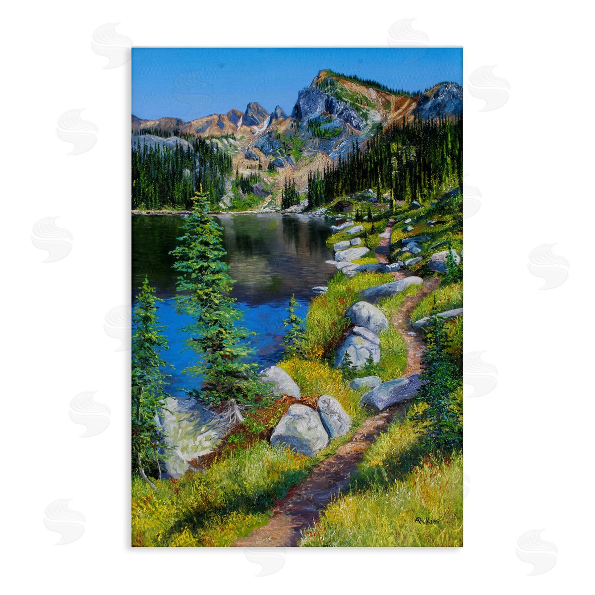 Andrew Kiss Alpine Lake Landscape Canvas Wall Art Print