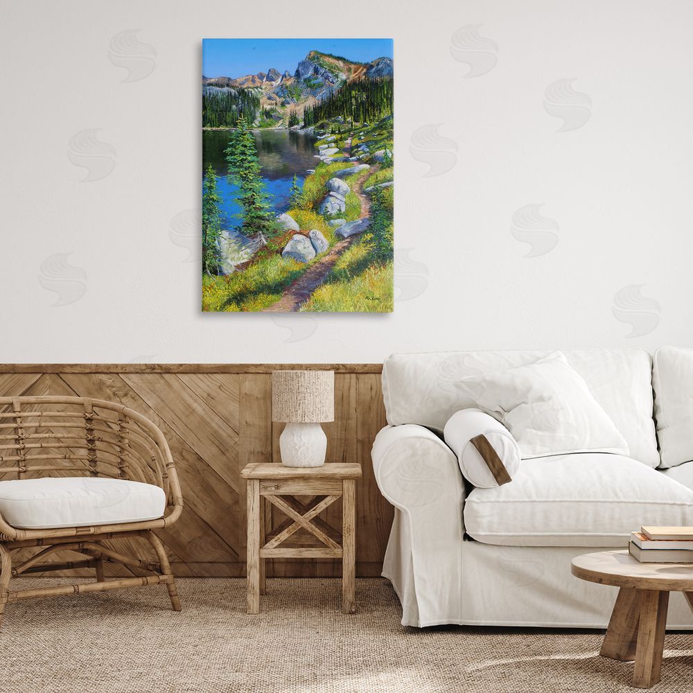 Andrew Kiss Alpine Lake Landscape Canvas Wall Art Print in Room