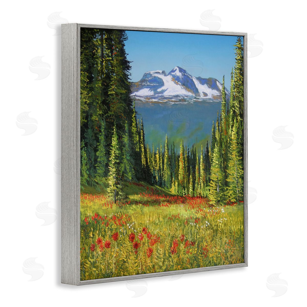 Andrew Kiss Alpine Valley Meadow Gray Framed Giclee Wall Art Print