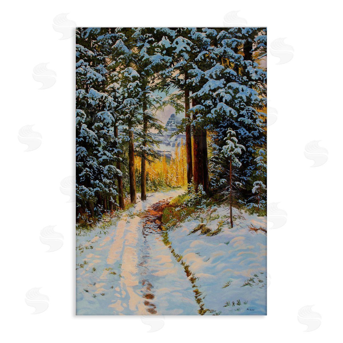 Andrew Kiss Snowy Forest Trail Canvas Wall Art Print