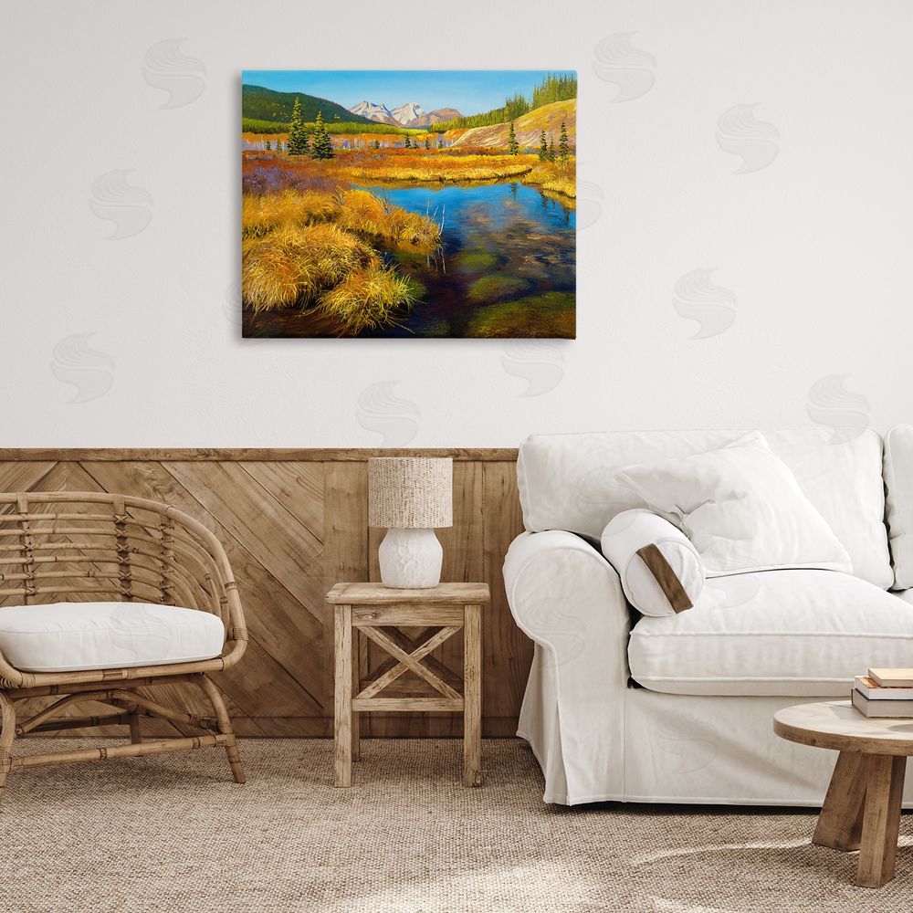Andrew Kiss Lush Pond Landscape Canvas Wall Art Print in Room