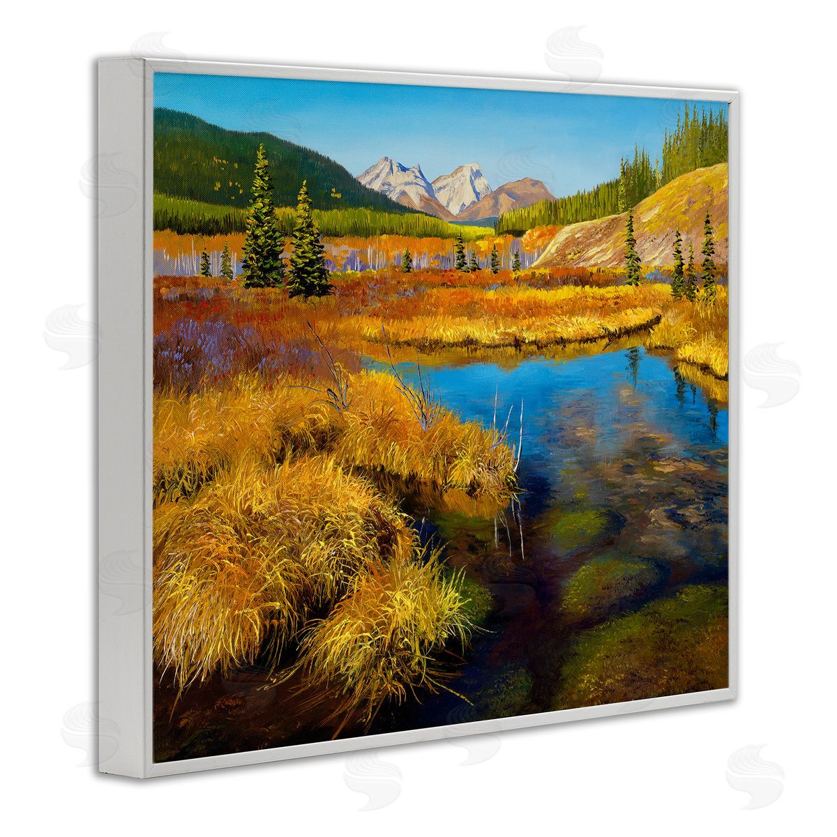 Andrew Kiss Lush Pond Landscape White Framed Giclee Wall Art Print
