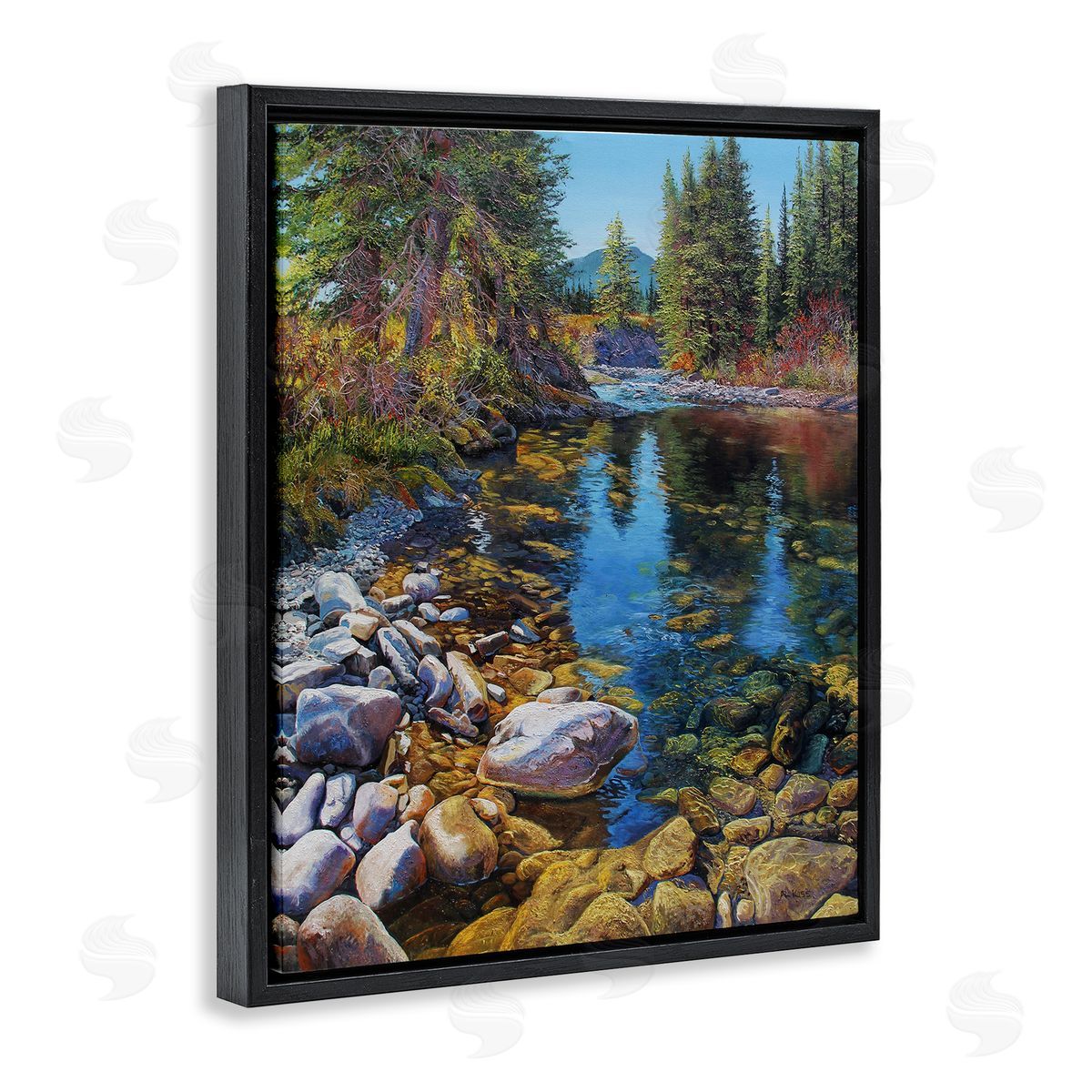 Andrew Kiss Etherington Creek View Black Floating Frame Canvas Wall Art Print