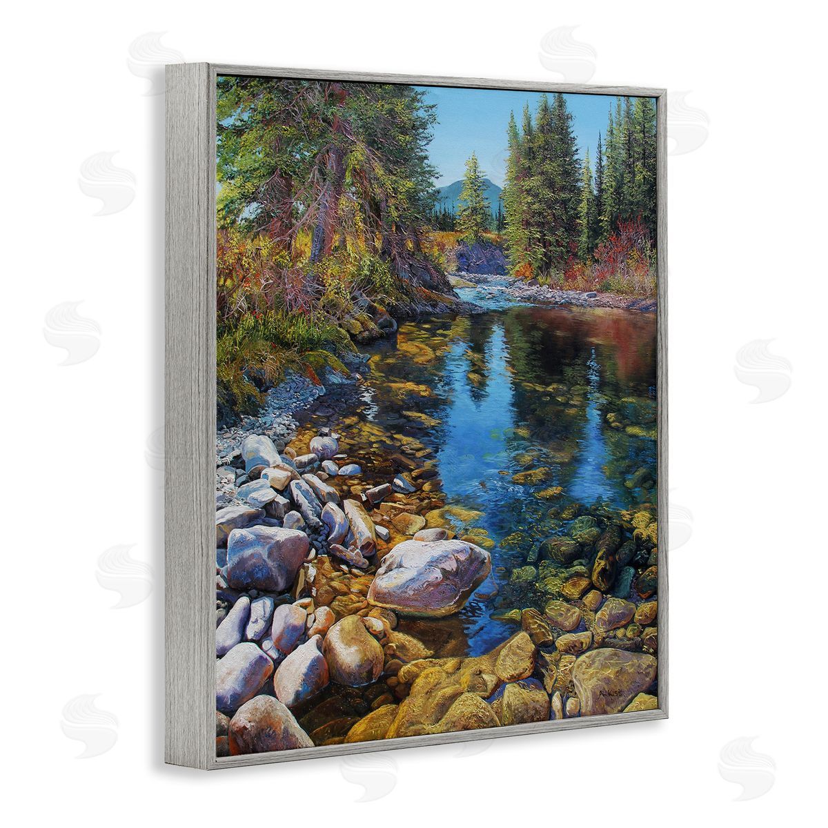 Andrew Kiss Etherington Creek View Gray Framed Giclee Wall Art Print