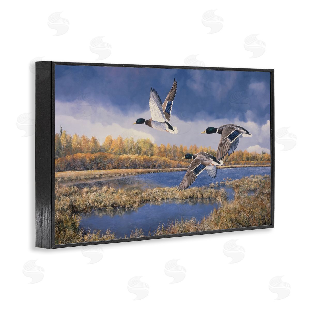 Andrew Kiss Ducks Heading South Black Framed Giclee Wall Art Print