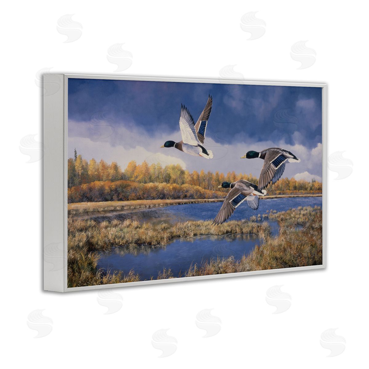Andrew Kiss Ducks Heading South White Framed Giclee Wall Art Print
