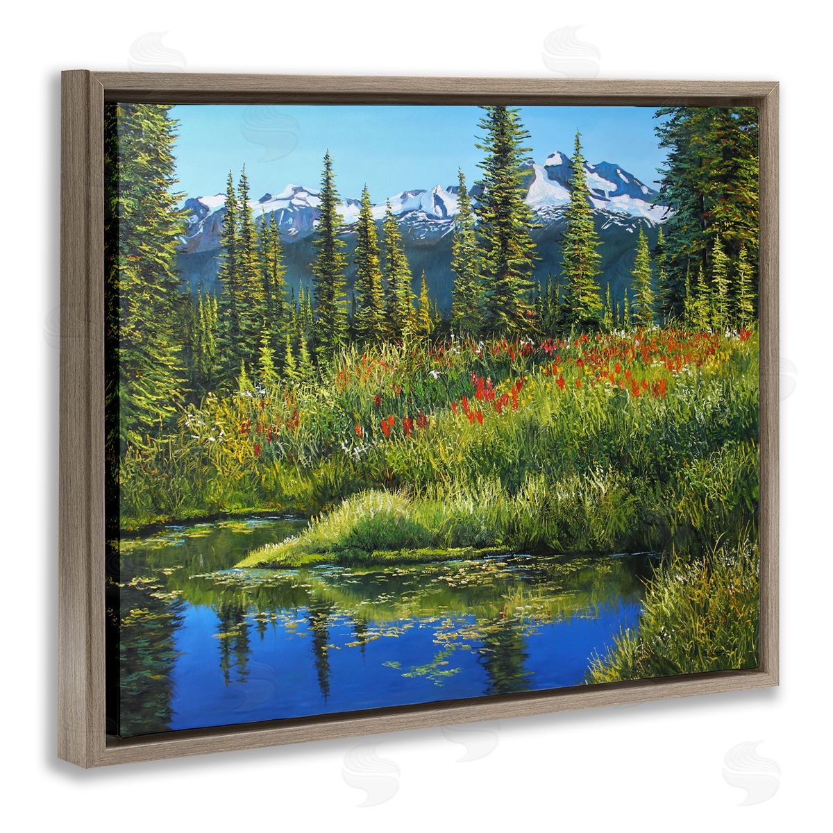 Andrew Kiss High Country Summer Brown Floating Frame Canvas Wall Art Print