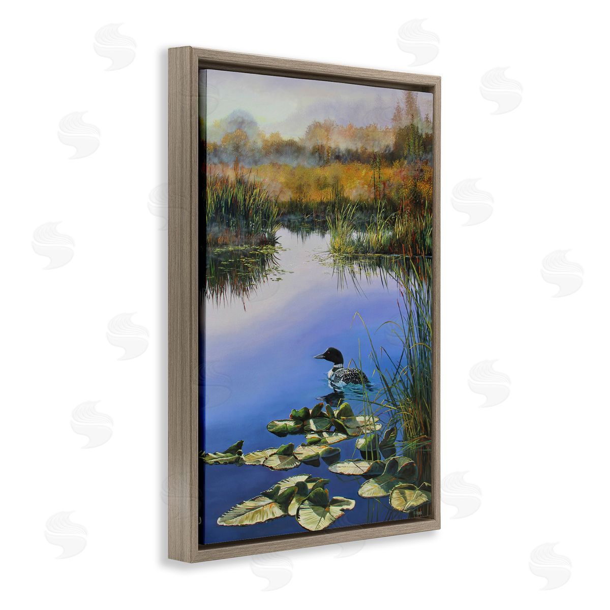 Andrew Kiss Duck's Morning Solitude Brown Floating Frame Canvas Wall Art Print
