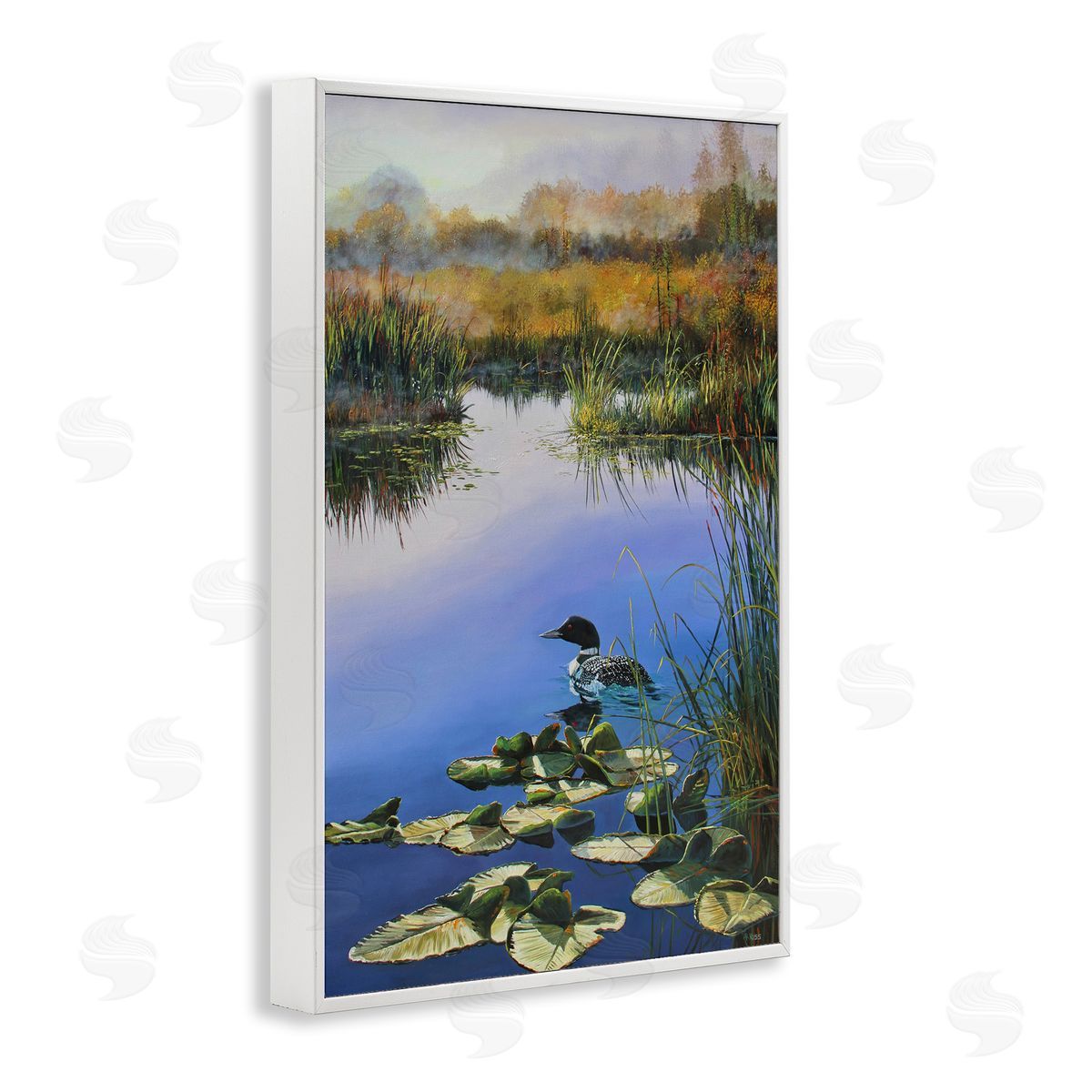 Andrew Kiss Duck's Morning Solitude White Framed Giclee Wall Art Print