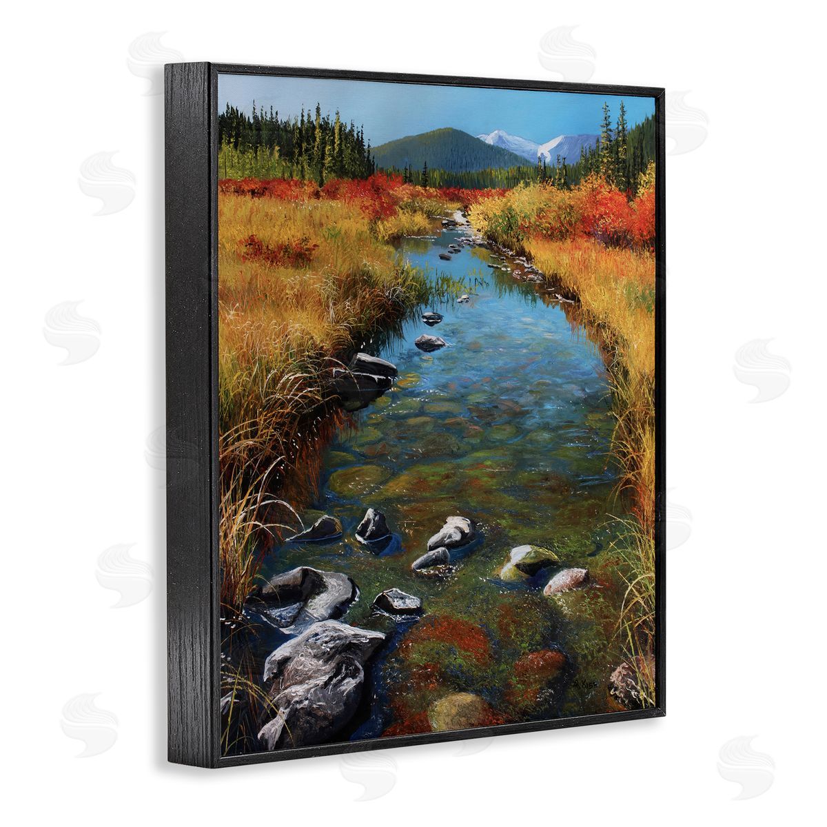 Andrew Kiss Outflow From Lake Black Framed Giclee Wall Art Print