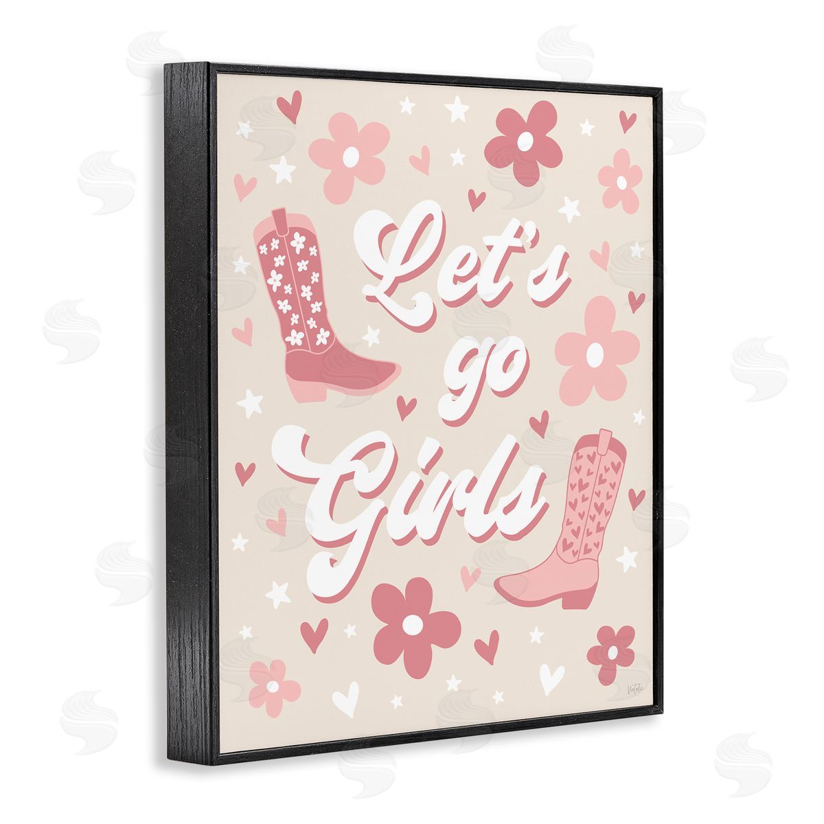 Natalie Carpentieri Groovy Let's Go Girls Black Framed Giclee Wall Art Print