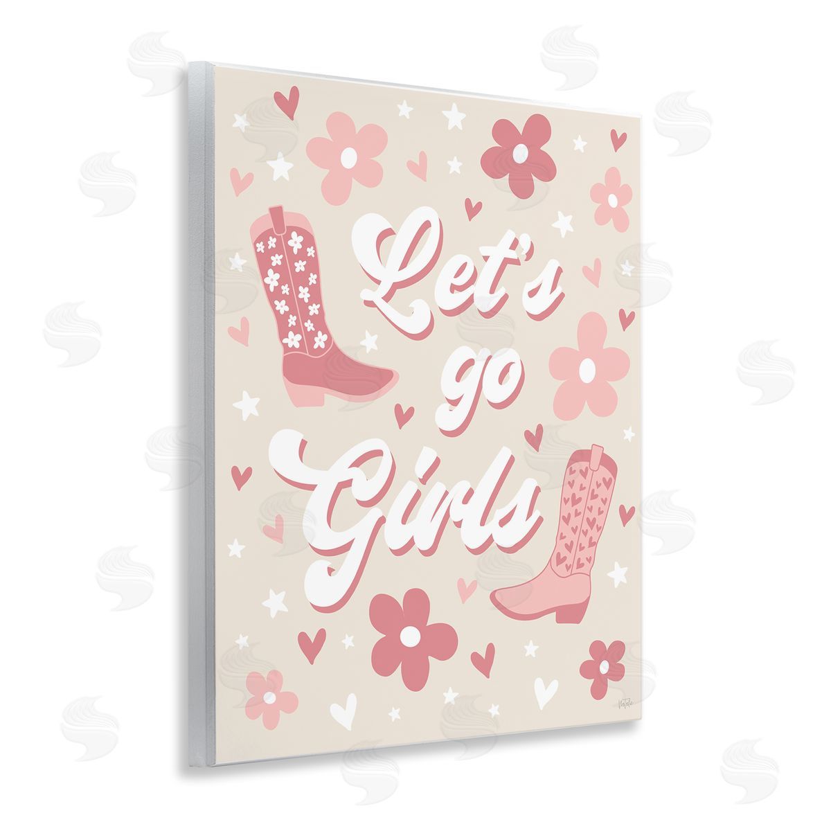 Natalie Carpentieri Groovy Let's Go Girls Wooden Wall Plaque Art Print