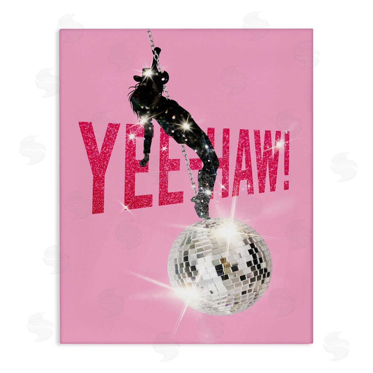 Susan Arnot Yeehaw Disco Cowgirl Canvas Wall Art Print