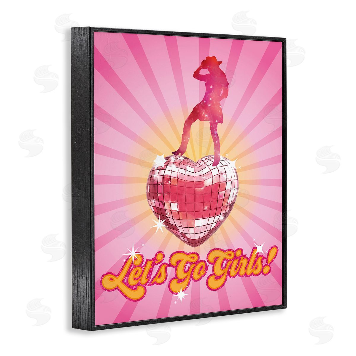 Susan Arnot Let's Go Girls Disco Black Framed Giclee Wall Art Print